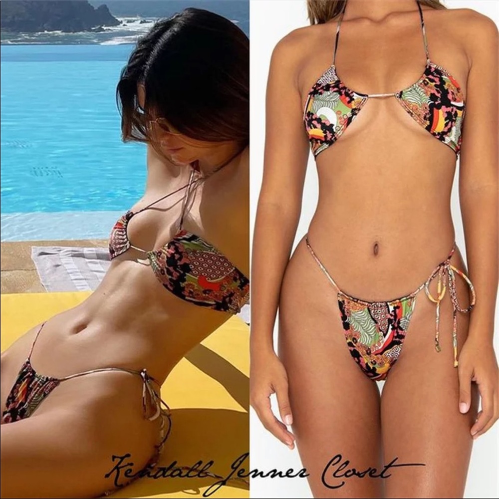 Kendall print bikini multi way tie NEW